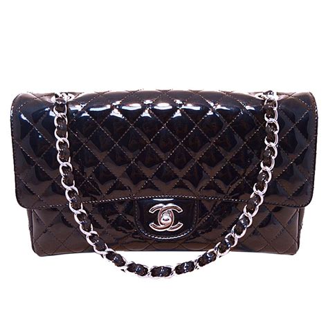 chanel patent leather shoulder bags